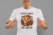 Christmas Cow Coffee Makes Me Nicer, an Illustration by Daily.Designs (Thumbnail 2 of 5)