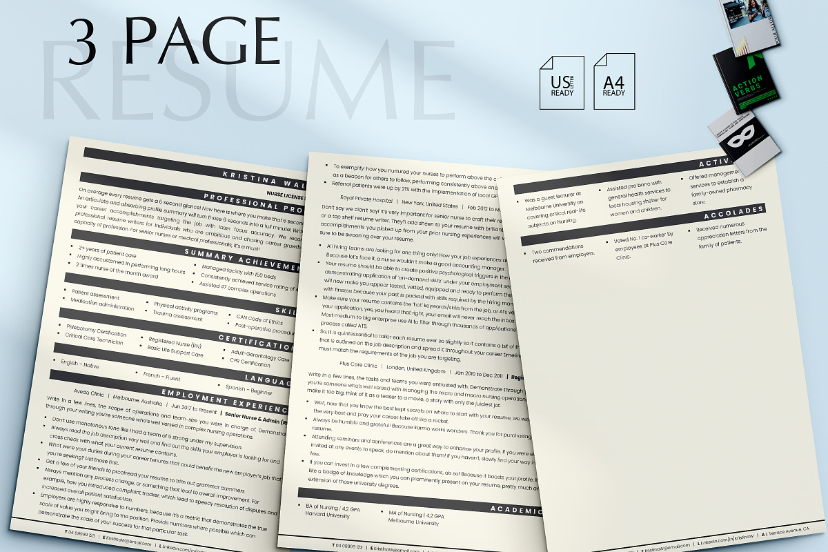 RN Registered Nurse, Nurse CV Pages, a Resume Template by Career Canvas (Photo 3 of 11)