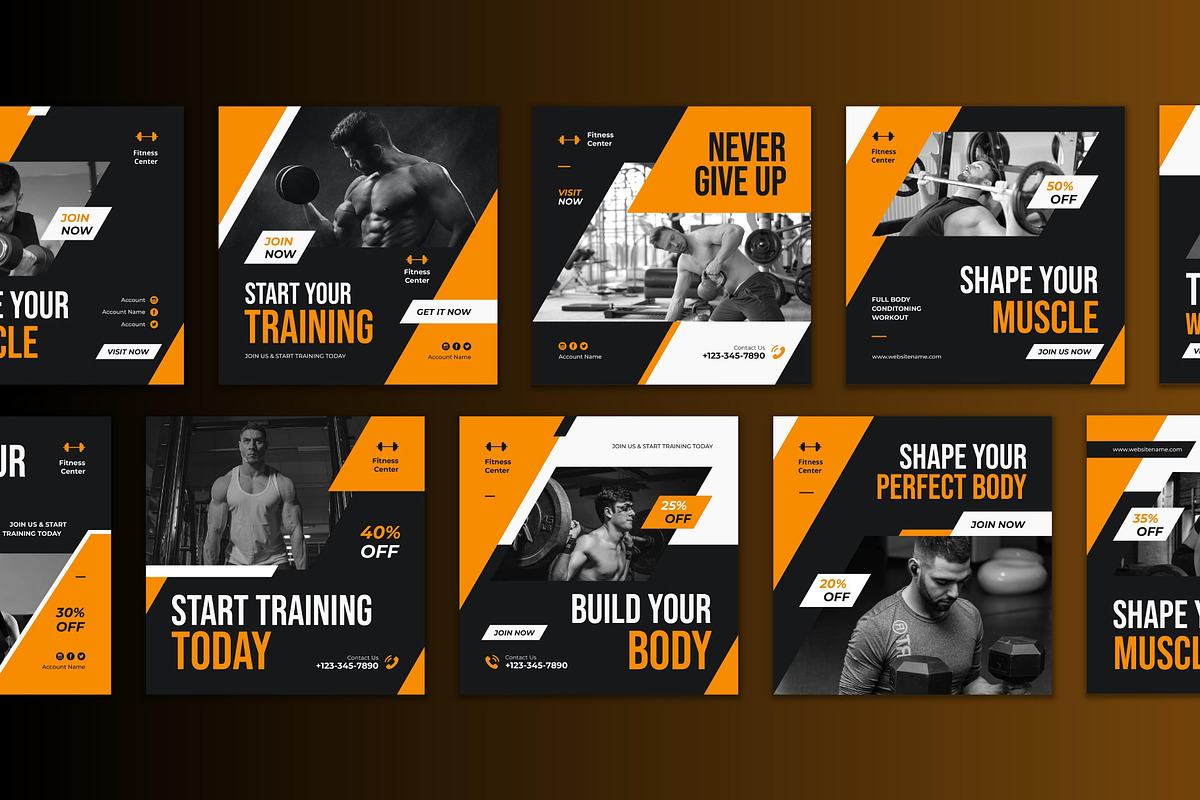 Fitness Center Instagram Post, a Social Media Template by CavenArt (Photo 5 of 5)