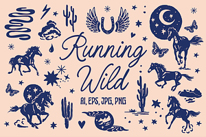 Running Wild - Western Illustration