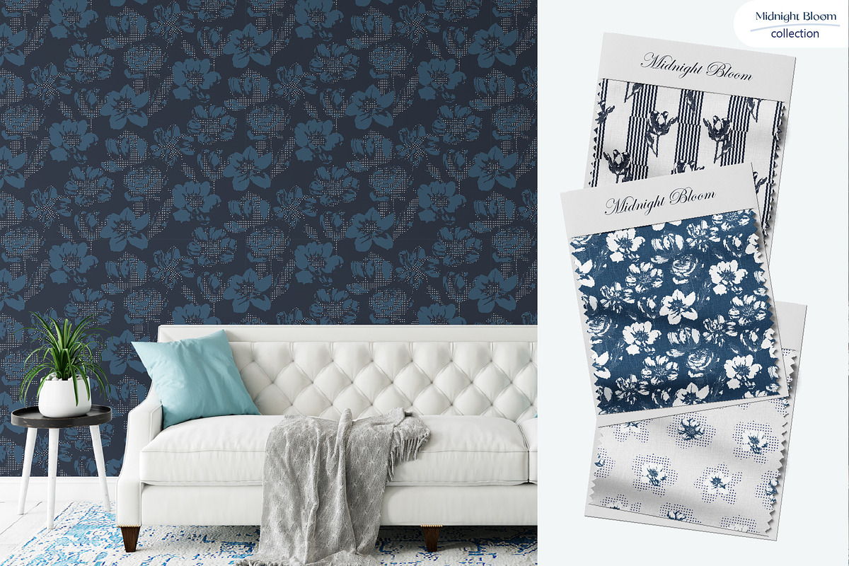 Midnight Bloom - Seamless Patterns, a Pattern Graphic by InaCorart (Photo 8 of 11)