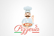 Pizzeria - Mustachioed Italian Logo, a Branding & Logo Template by Manudesign (Thumbnail 2 of 2)