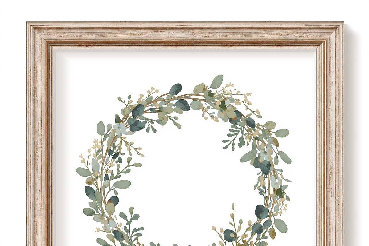 Boho Greenery Wreath & Frame Set, an Illustration by BIPLOB EXPERT (Photo 5 of 6)