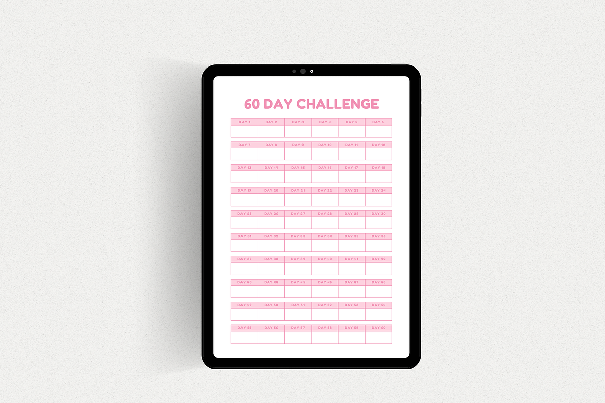 60-Day Challenge Tracker Printable, a Stationery Template by The Chaos Project (Photo 6 of 10)