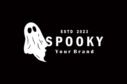 Spooky Ghost Logo Simple Halloween, a Branding & Logo Template by Maylianaw28