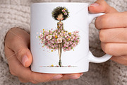 Whimsical Spring Girl & Flower, an Illustration by Canvas Craft (Thumbnail 5 of 6)