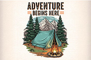 Camping sublimation PNG, an Icon by Craft Nest (Thumbnail 1 of 6)