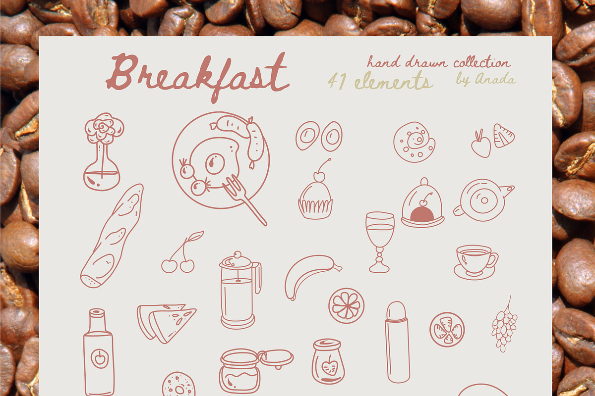 Breakfast Illustration Pack, a Food Illustration by Anada Arty (Photo 1 of 2)