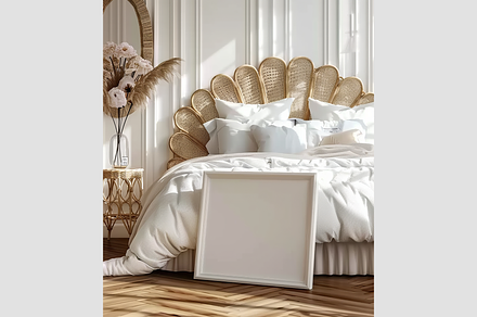 Frame Mockup in a luxury bedroom, an Architecture Photo by GFXCity