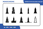 Empire State Building Icon Set, a Solid Icon by Fontmine Studio (Thumbnail 1 of 3)