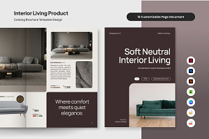 Soft Neutral Living Product Catalog, a Brochure Template by trabaskriya