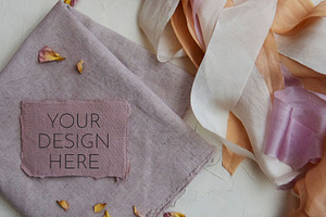 Handmade Paper Mockup | Silk Ribbons