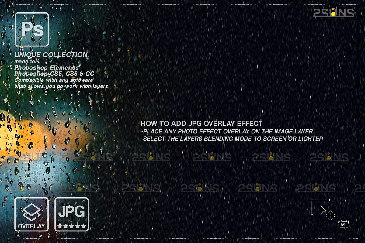 Rain Photoshop Overlays, an Object Graphic by 2SUNS (Photo 2 of 9)