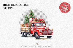 Christmas Truck Santa Winter Clipart