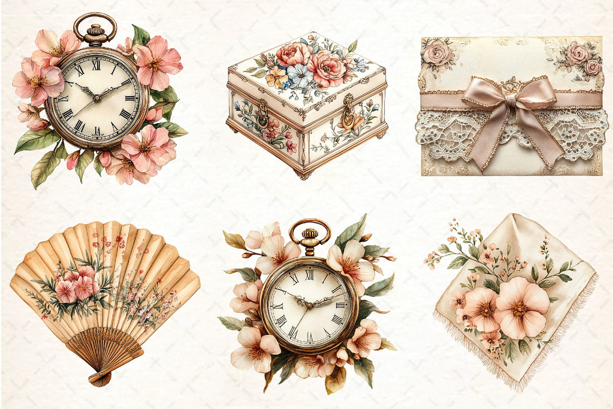 vintage beige mothers day Clipart, an Illustration by DreamCafeArt (Photo 3 of 5)