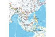 Vector World Map - Large&Detailed, a Decorative Illustration by PorcuPen Works (Thumbnail 5 of 9)
