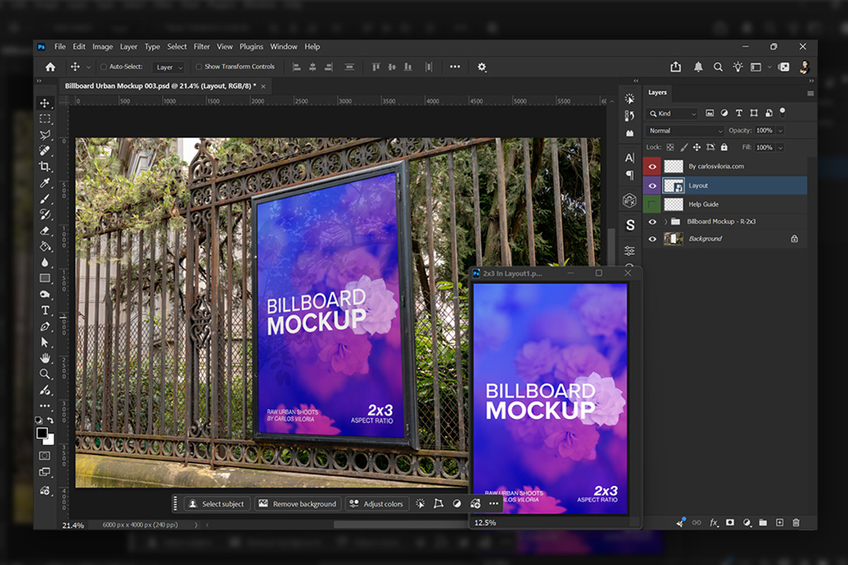 Iron Fence Billboard 2x3 Mockup, an Advertising Mockup by Mockups by Carlos Viloria (Photo 2 of 4)