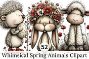Whimsical Spring Animals Clipart, an Illustration by DreamPrint404 (Thumbnail 1 of 4)