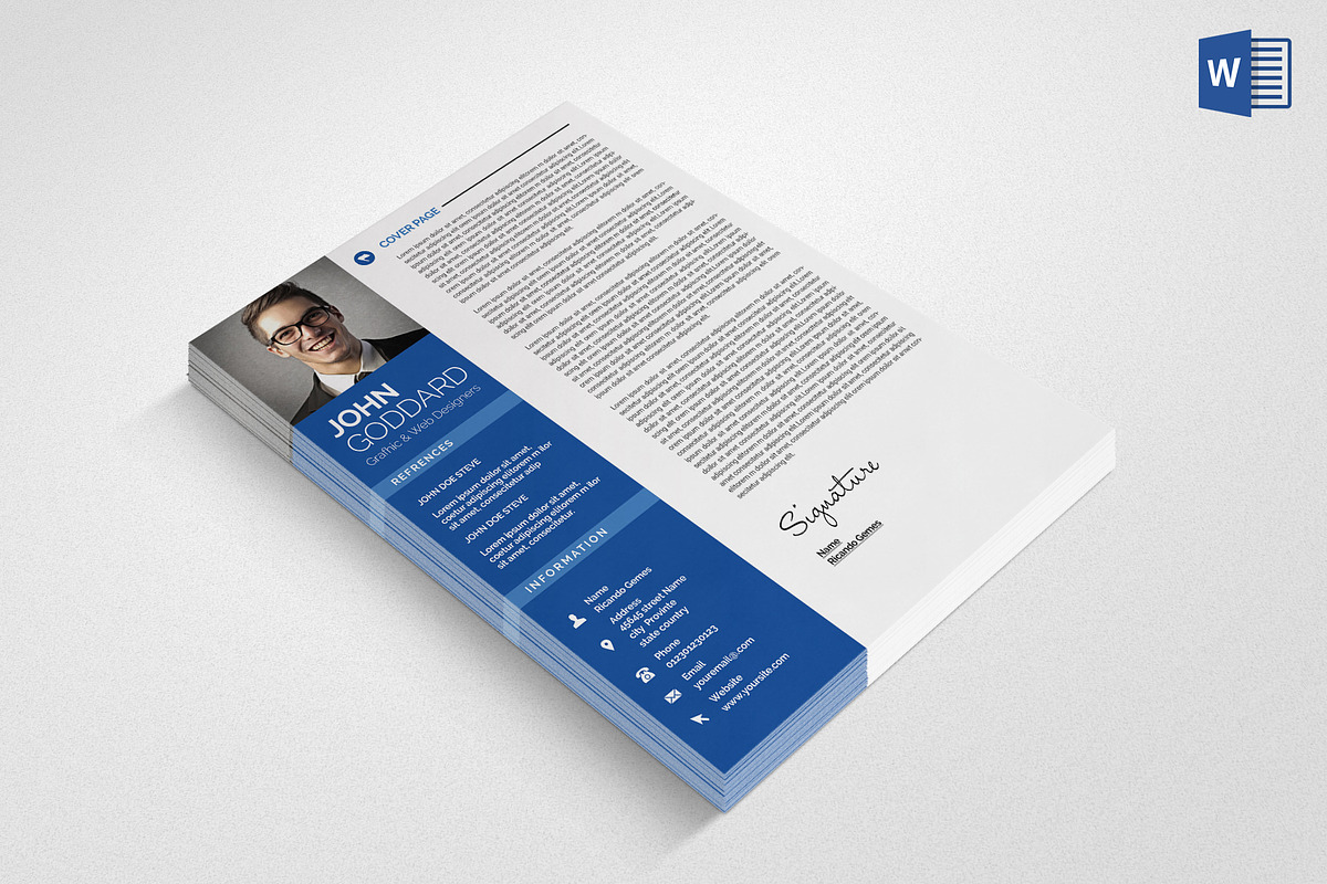 3-Piece Resume/CV Set, a Resume Template by graphicforest (Photo 5 of 5)
