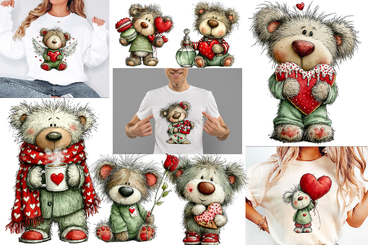 Valentine Teddy bear clipart, an Illustration by Designworld (Photo 4 of 6)
