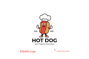 Cute Hot Dog Logo Template, a Branding & Logo Template by YUDesignStore