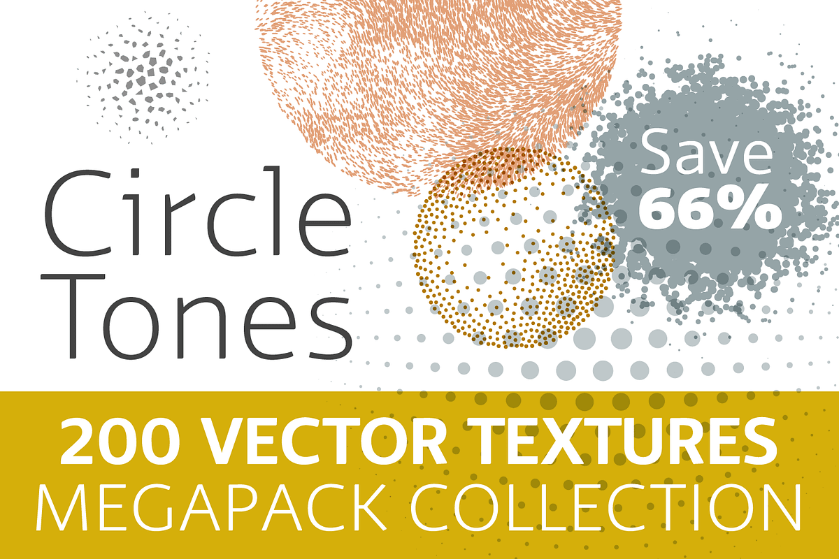 200 Vector Halftone Circles Megapack, a Texture Graphic by invisiblelayer (Photo 1 of 5)