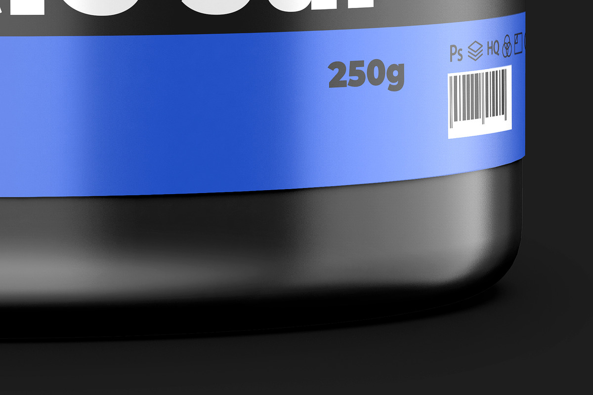 Black Glossy Protein Jar Mockup, a Packaging Mockup by Reformer Mockup (Photo 6 of 6)