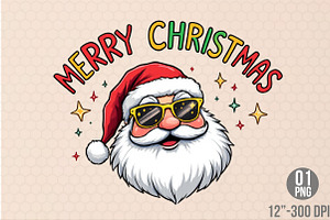 Stylish Santa With Star Glasses, an Illustration by Designking