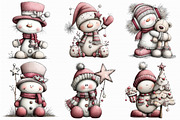 Whimsical Snowman Clipart, an Illustration by Libby Wishes (Thumbnail 3 of 8)
