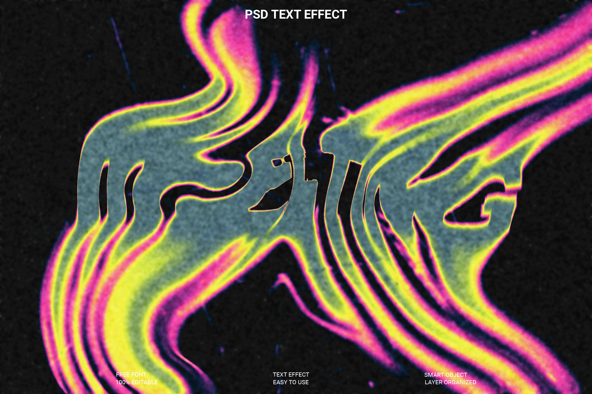 Wavy Melted Text Effect PSD Template, a Layer Style Add-On by Imamul001