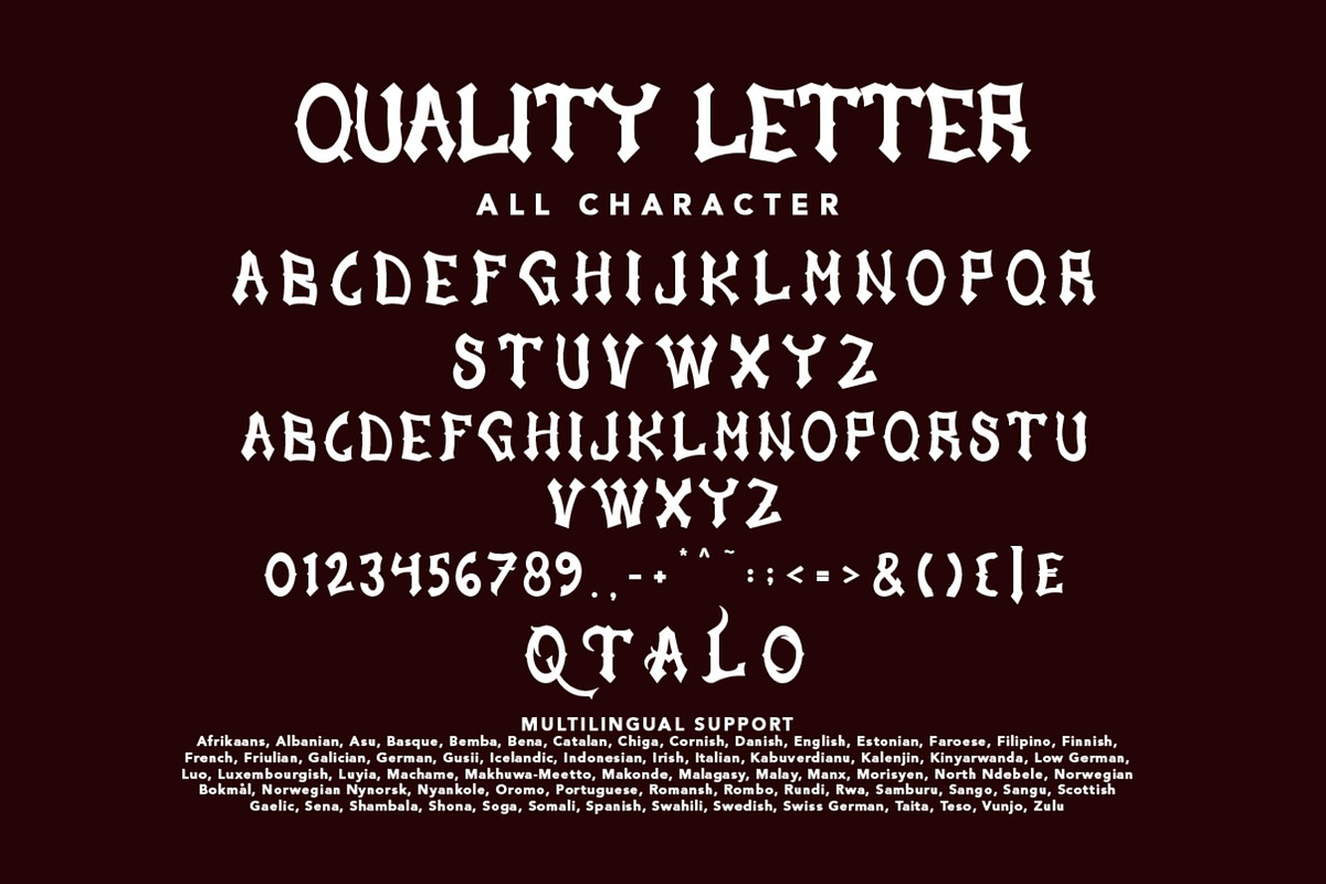 Quality Letter, a Blackletter Font by HATFSTUDIO (Photo 7 of 8)
