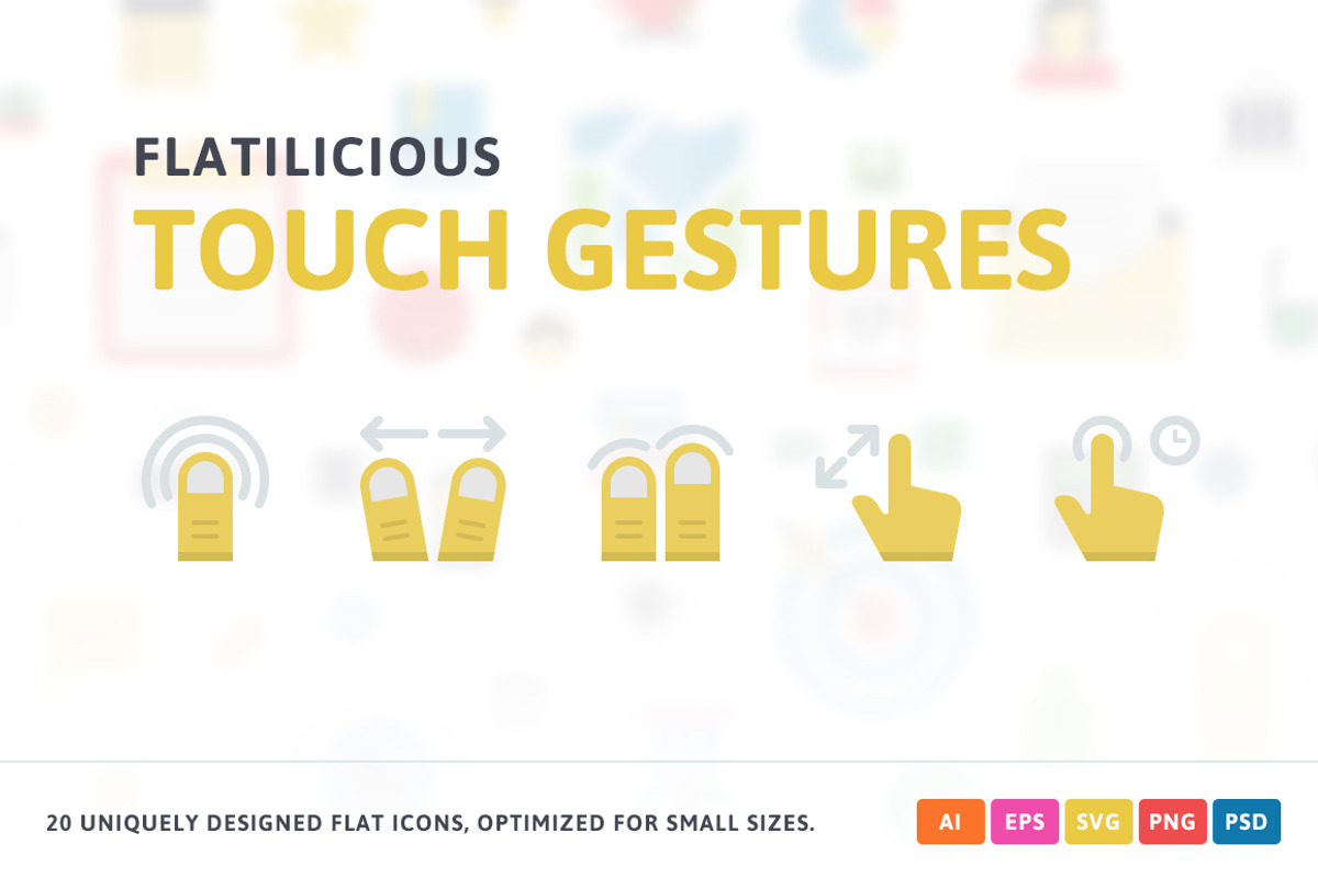 Touch Gestures Flat Icons, an Icon by PixelBazaar (Photo 1 of 2)