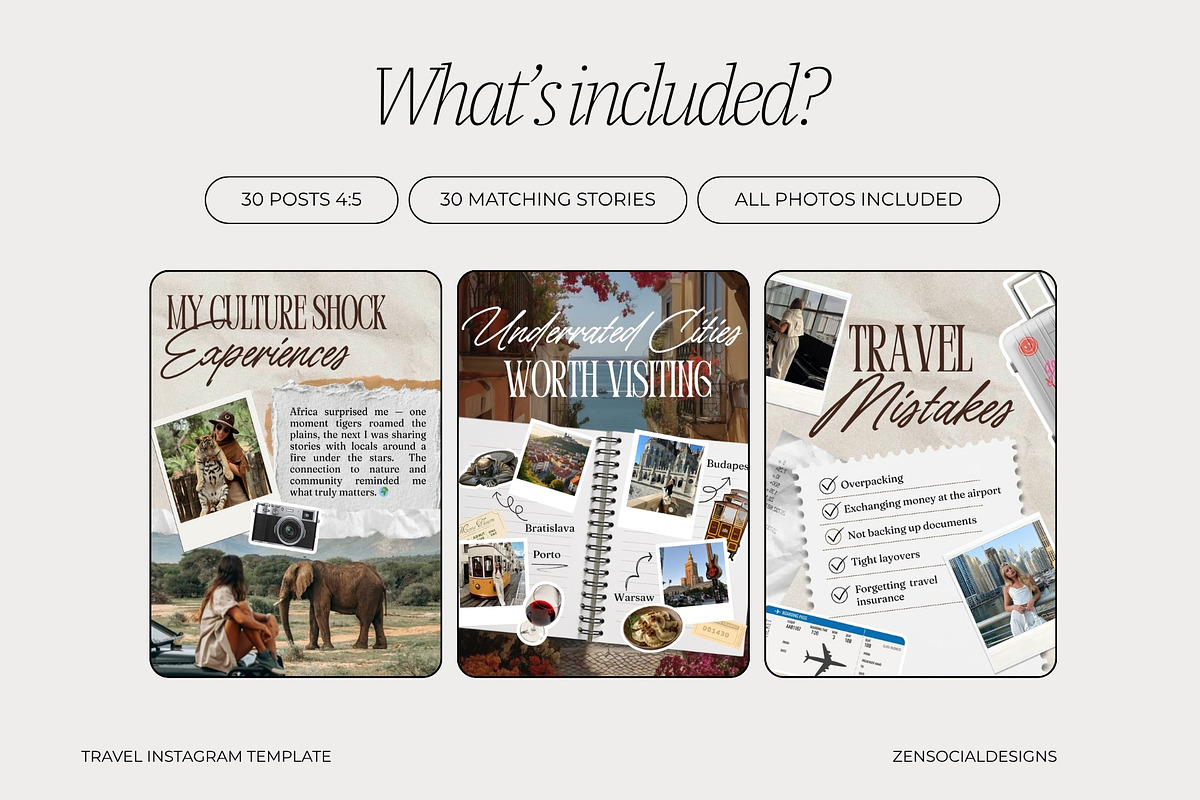 Travel Instagram Template, a Social Media Template by ZenSocialDesigns (Photo 3 of 9)