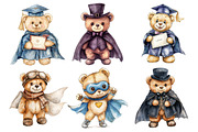 Teddy Bear in Hat and Cape Clipart, an Illustration by SinaCreation (Thumbnail 3 of 5)