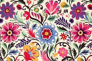 Mexican Floral Pattern. 25 Bundle