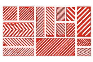 Caution warning grunge red stripes, an Object Illustration by Vector Tradition