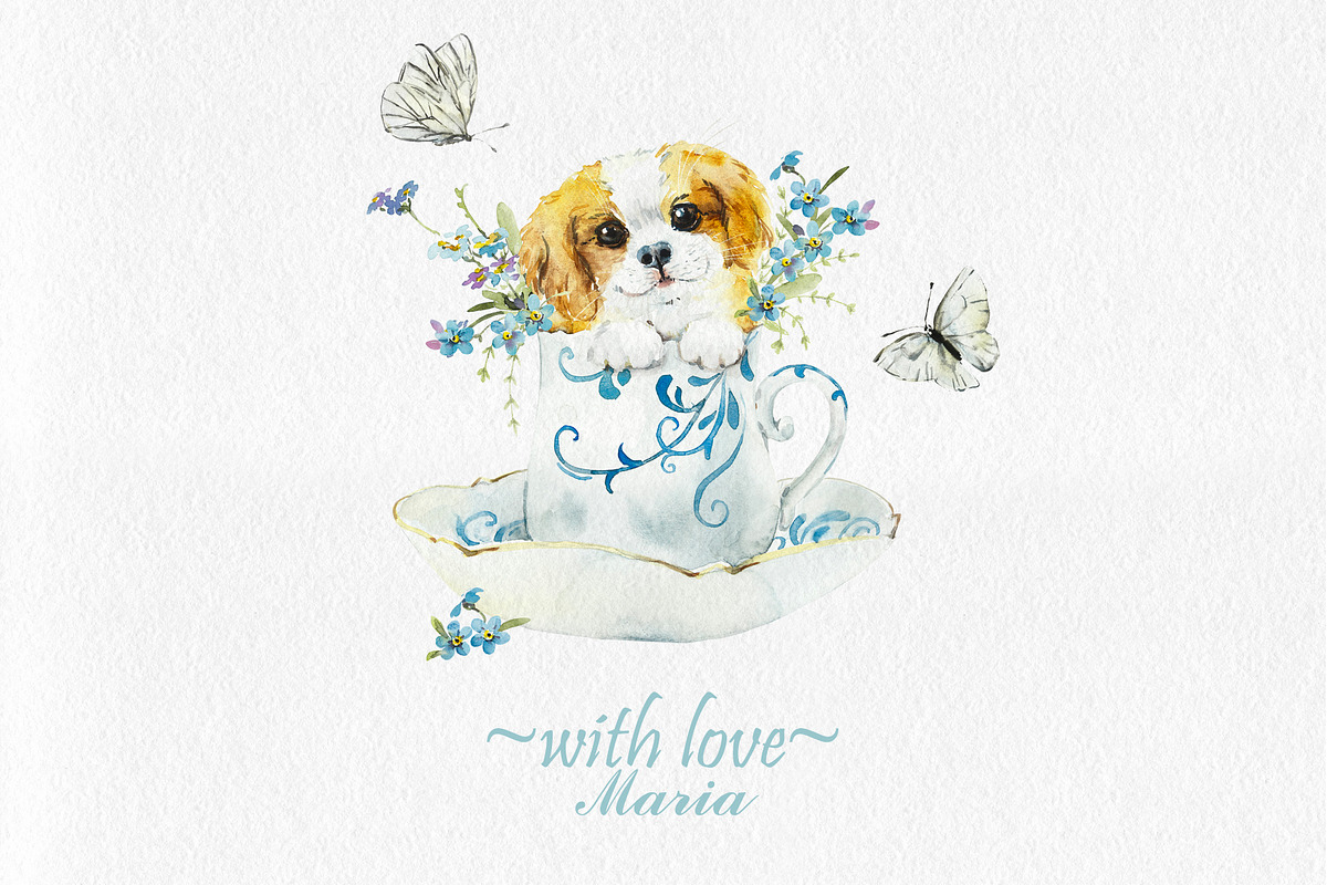 Cute Fluffy Tea Time, an Animal Illustration by Budogoshch (Photo 15 of 15)