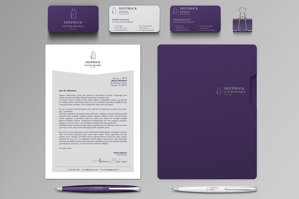 Deeprock Stationery Set & Invoice, a Stationery Template by Andre28 (Photo 2 of 5)