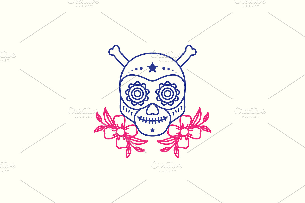 skull bone with flower culture logo, a Branding & Logo Template by devastd