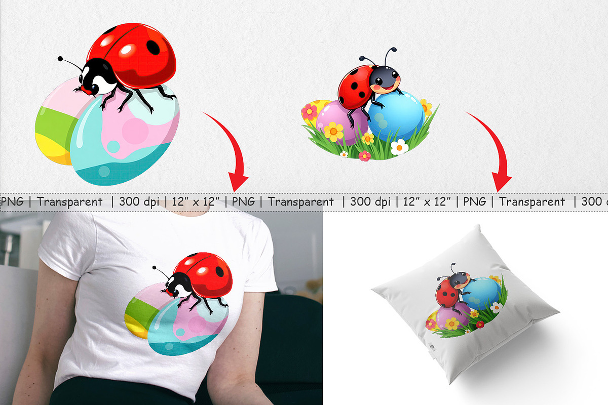 Easter Ladybug Clipart, a Graphic by Artnoy (Photo 3 of 5)