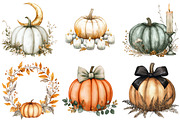 Halloween Pumpkins Clipart, an Illustration by Watercolor design (Thumbnail 3 of 4)