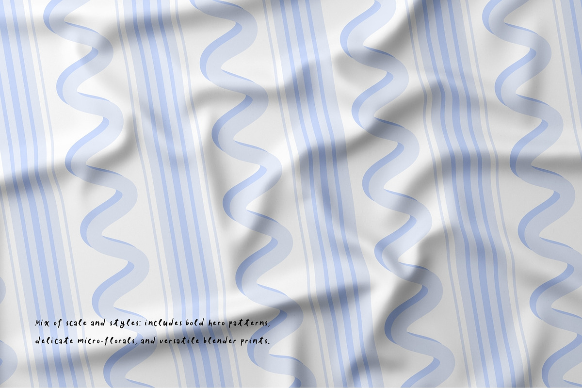 Wave & Blossom Seamless Patterns, a Pattern Graphic by PaperJamLab (Photo 7 of 21)
