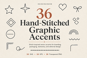 36 Hand-Stitched Graphic Accents