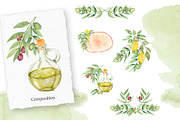 Watercolor Olive Collection, a Decorative Illustration by MayaNavits (Thumbnail 5 of 10)