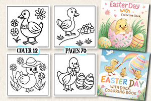 Easter Day With Duck Coloring Book, a Photo by Wow Magic
