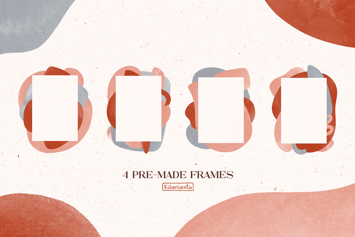 Terracotta Watercolor Shapes, a Texture Graphic by kilaniants (Photo 12 of 14)