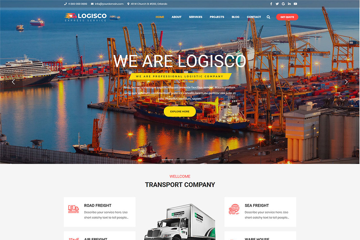 Logisco – Logistics & Business, a WordPress Template by Cherry Wordpress Theme (Photo 2 of 7)