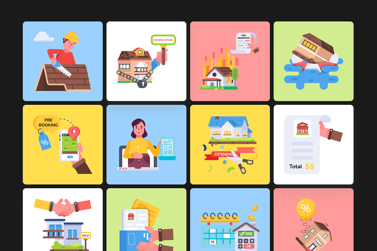 Animated Real Estate Icons, a Duotone Icon by Prosymbols (Photo 8 of 12)