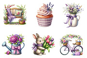Spring Purple Gingham Clipart Bundle, an Illustration by CreationArt (Thumbnail 4 of 5)
