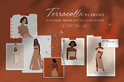 Terracotta Blooms Illustrations, a Decorative Illustration by TiriCo (Thumbnail 1 of 9)